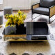 Red Edition brass glass lounge table