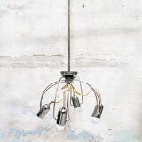 Steel celing Lamp by Francesco Fois for Reggiani, Italy, 1960s