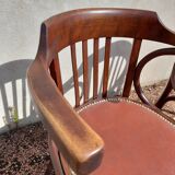 Pair of bistro armchairs signed Baumann 1930