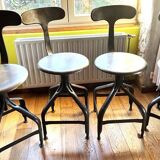 Vintage adjustable chairs/stools, Edition Nicolle, around 1960.