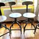 Vintage adjustable chairs/stools, Edition Nicolle, around 1960.