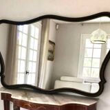 Grand miroir horizontal ancien bois naturel mouluré