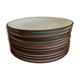 set of 12 flat plates in Siena enameled earthenware by KMK Scandinavian 1965