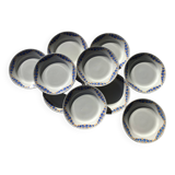 10 Colette HBCM blue and saffron dinner plates