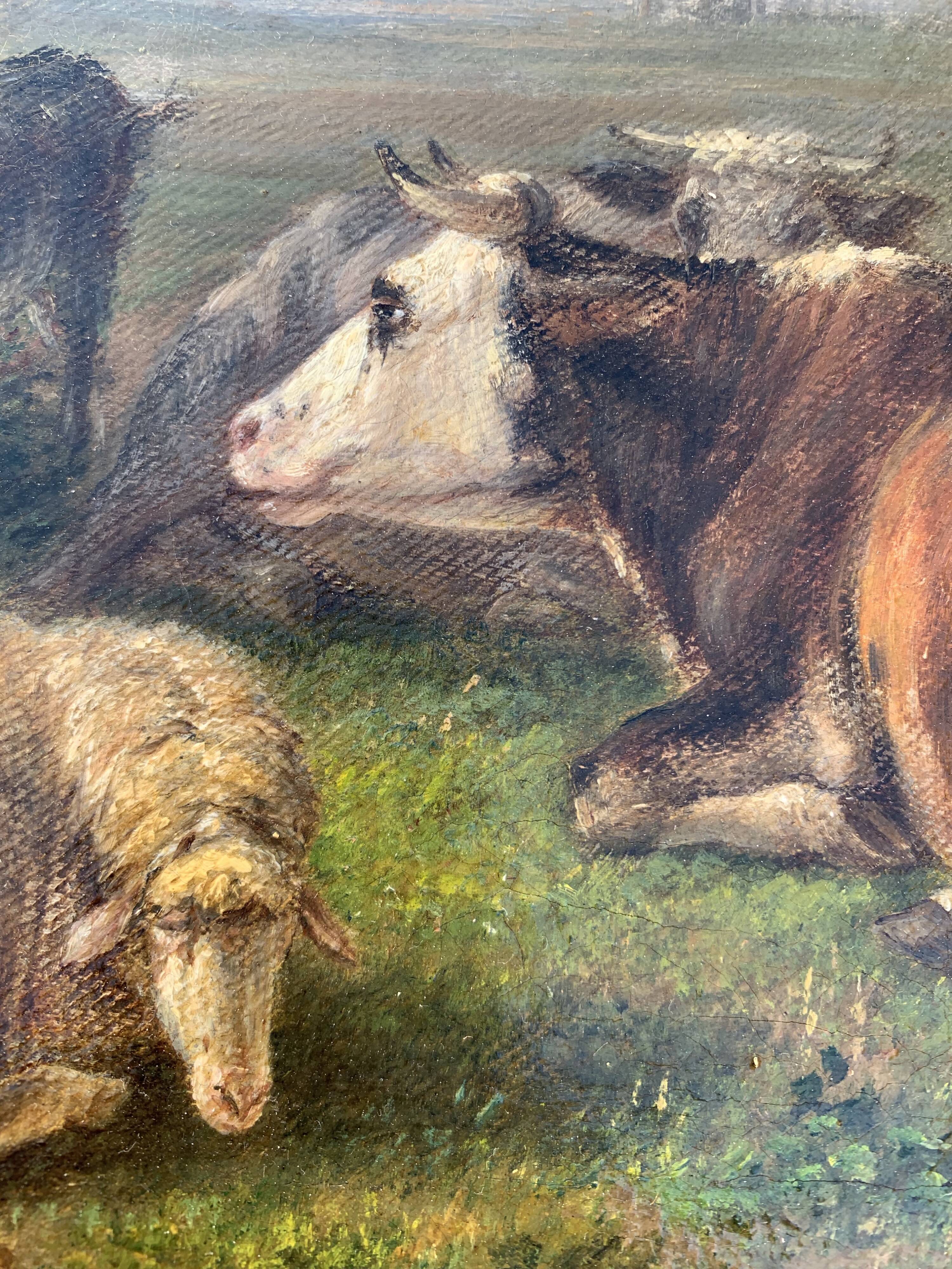 The herd. oil on canvas xixth j Paris