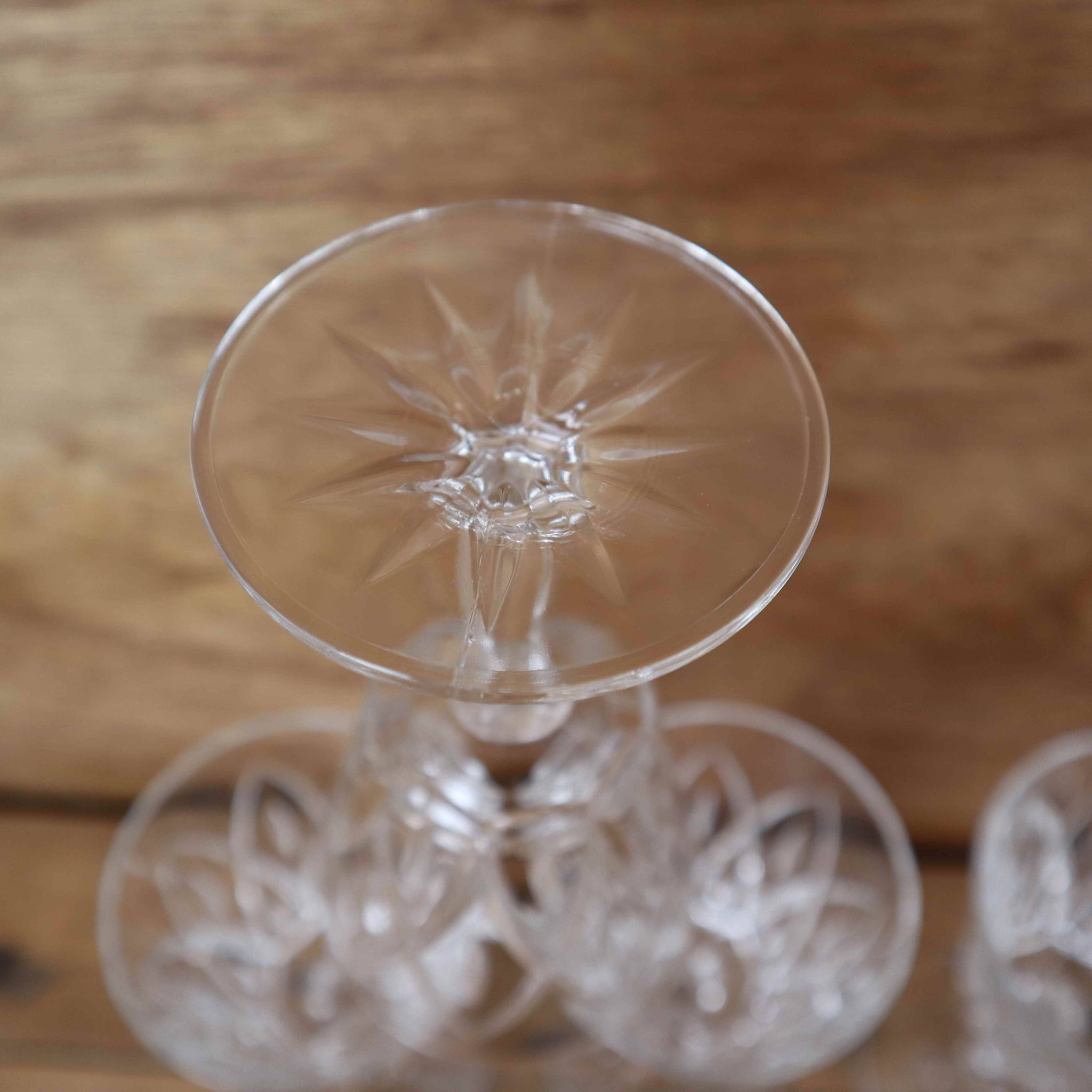 Set of 6 Arlequin red wine glasses in Reims crystal glass 1950