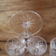Set of 6 Arlequin red wine glasses in Reims crystal glass 1950