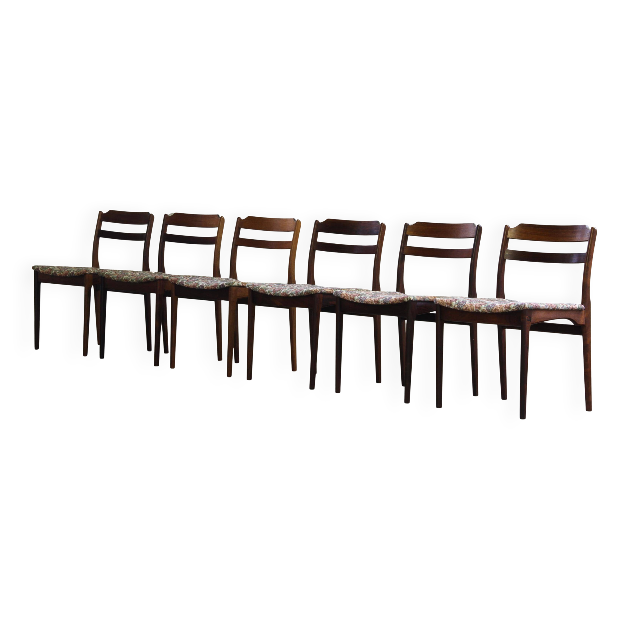 6 vintage rosewood dining chairs, Denmark, Thorsø Stole og Møbelfabrik