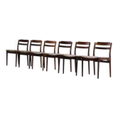 6 vintage rosewood dining chairs, Denmark, Thorsø Stole og Møbelfabrik