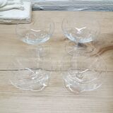 Set 4 glasses of champagne crystal chiseled