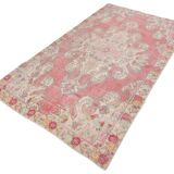 4x7 Red Cream Oriental Vintage Rug, 127x223Cm