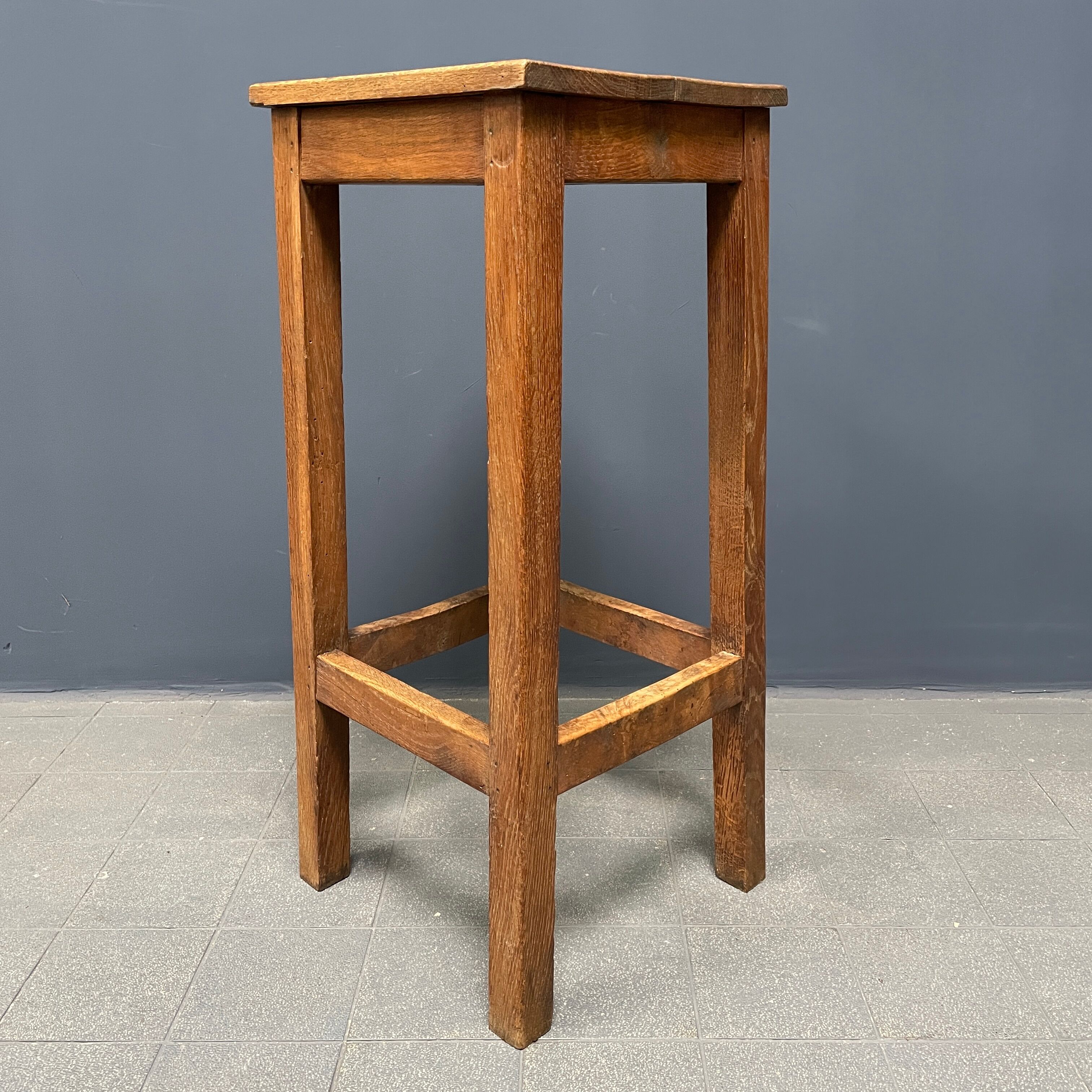 High oak stool from France