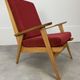 Pair of 50s vintage boomerang armchairs velvet and wood