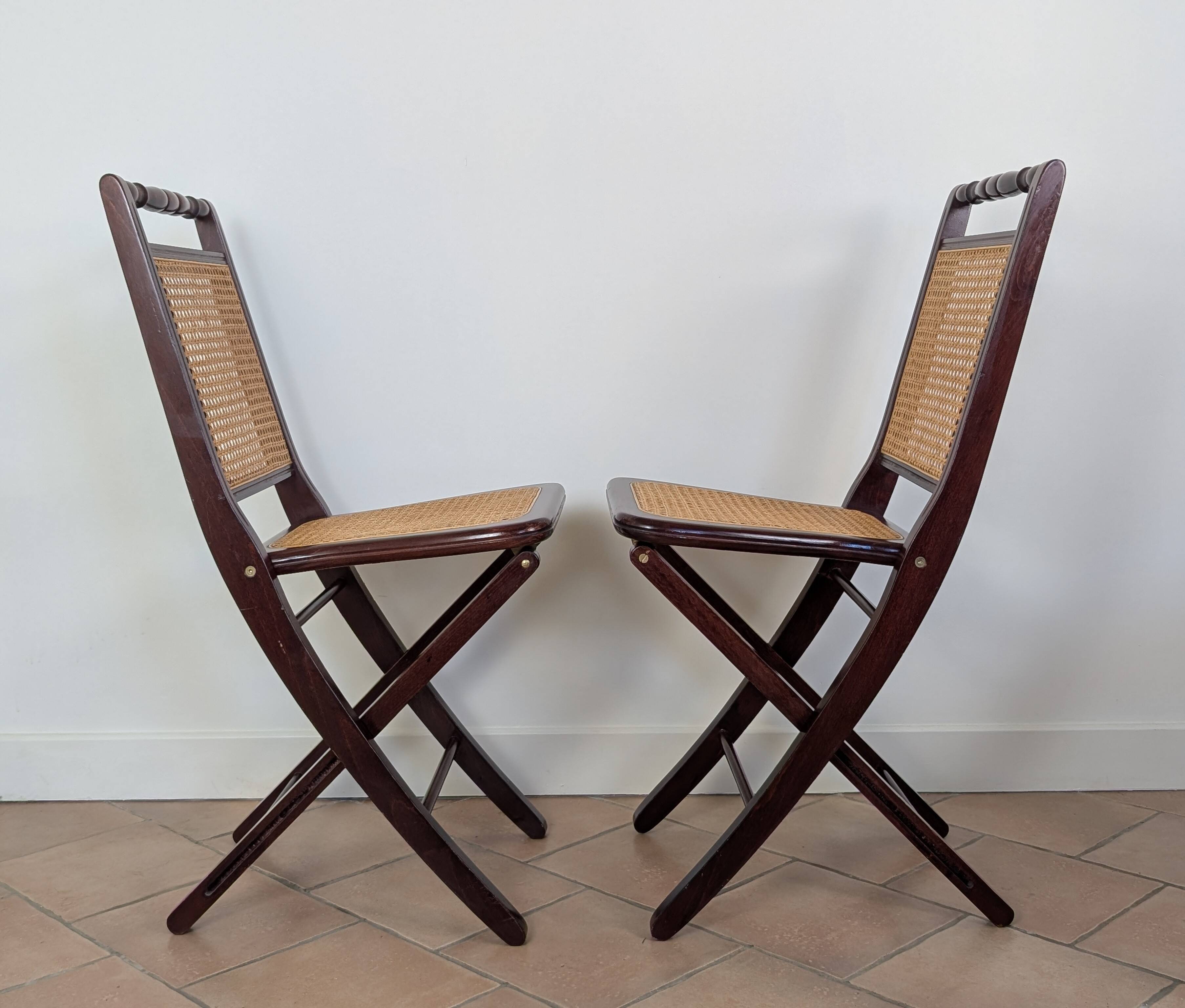Set of 5 caned chairs