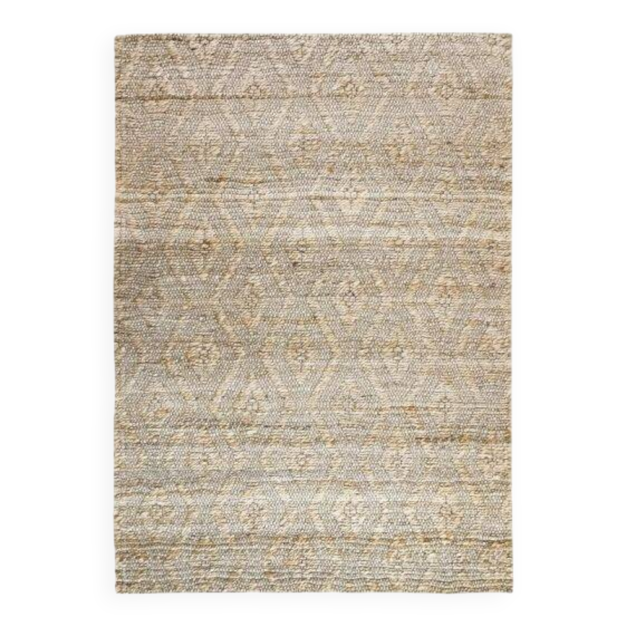 Braided jute rug with diamond patterns 120x170 cm