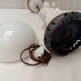 lampe ancienne porcelaine blanche opaline personnage SHOU 51 cm