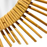 Round rattan mirror