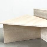 Up & Up travertine triangular coffee tables, 1970s