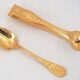 Christofle Marly gold, 10 mocha spoons, coffee, 10 cm + gold metal sugar tongs