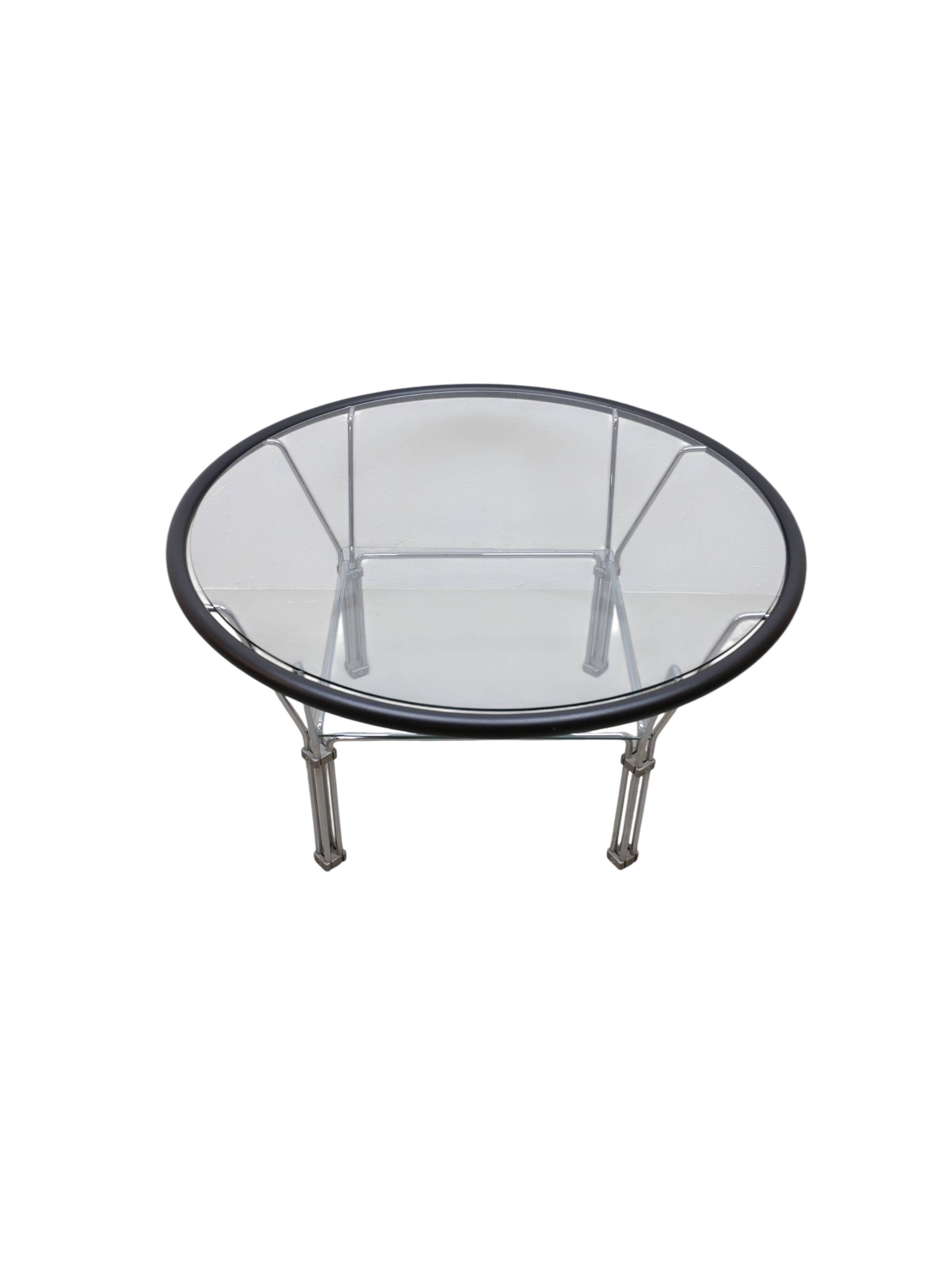 Table basse en verre industriel des années 1970