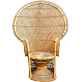 Fauteuil Emmanuelle en osier, années 70