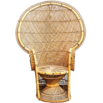 Fauteuil Emmanuelle en osier, années 70