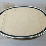 Mirror tray, modernist, minimalist, in gold metal and scoubidou, 1950-1960