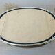 Mirror tray, modernist, minimalist, in gold metal and scoubidou, 1950-1960