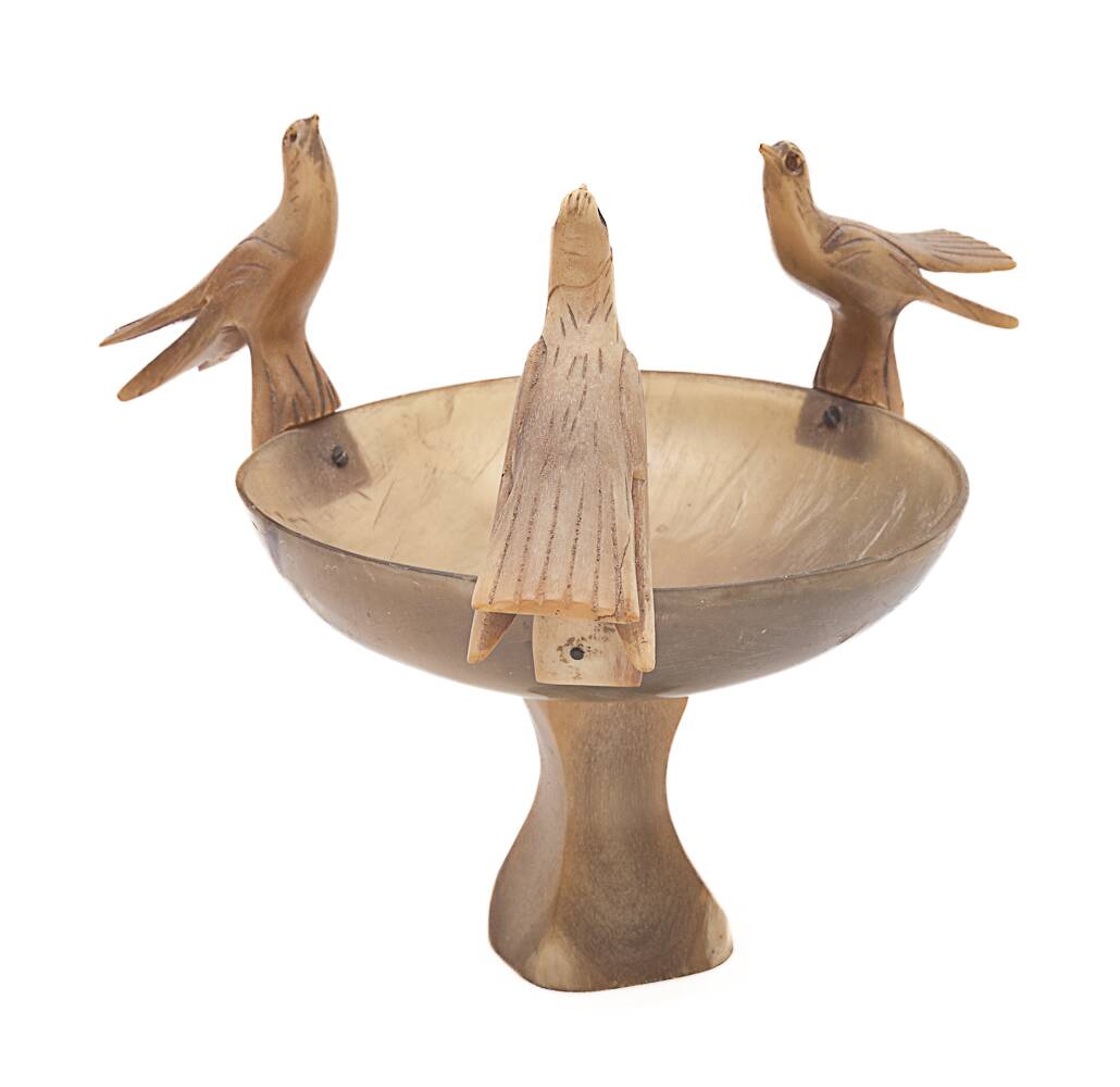 Small carved horn cup