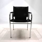 Strässle HE leather lounge chair by Hans Eichenberger
