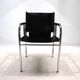 Strässle HE leather lounge chair by Hans Eichenberger