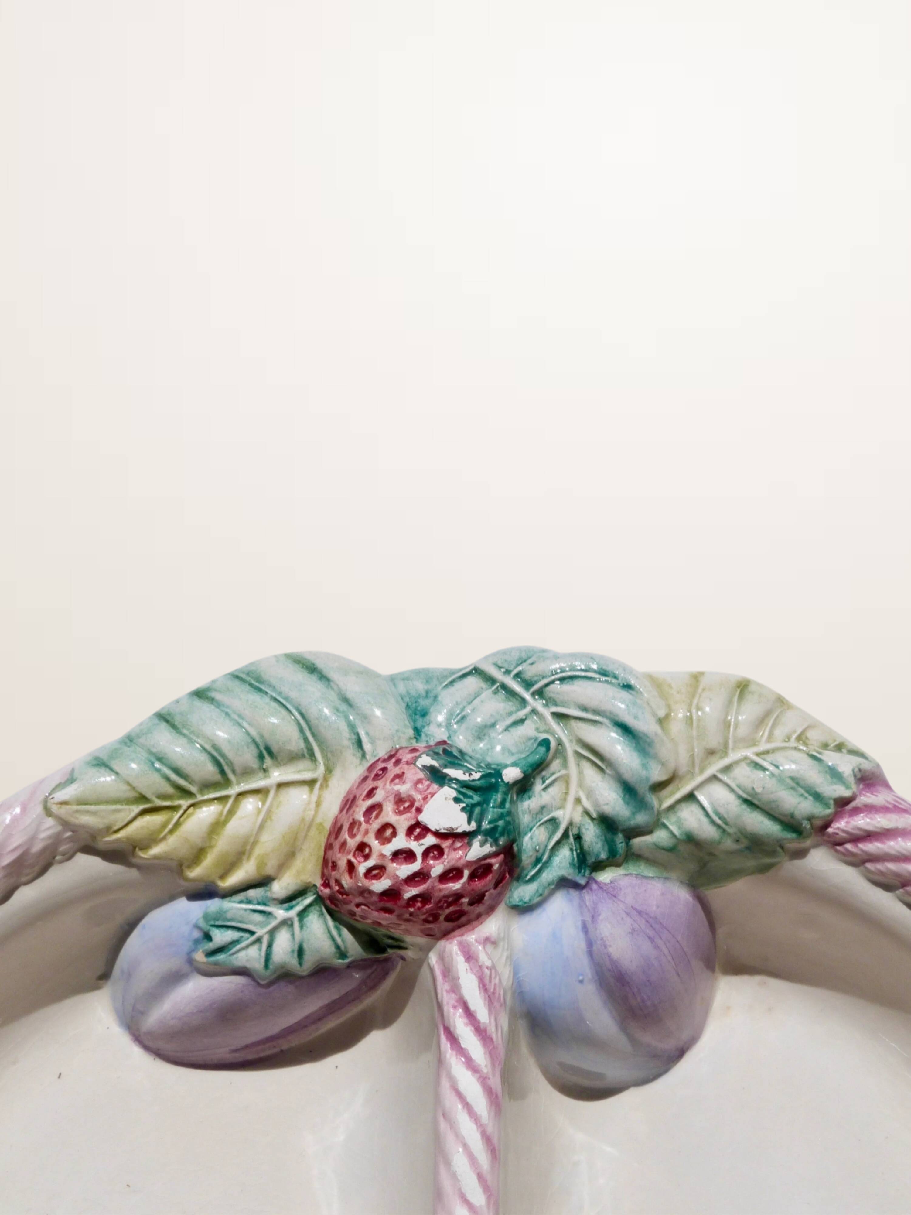 Glazed ceramic compartment dish