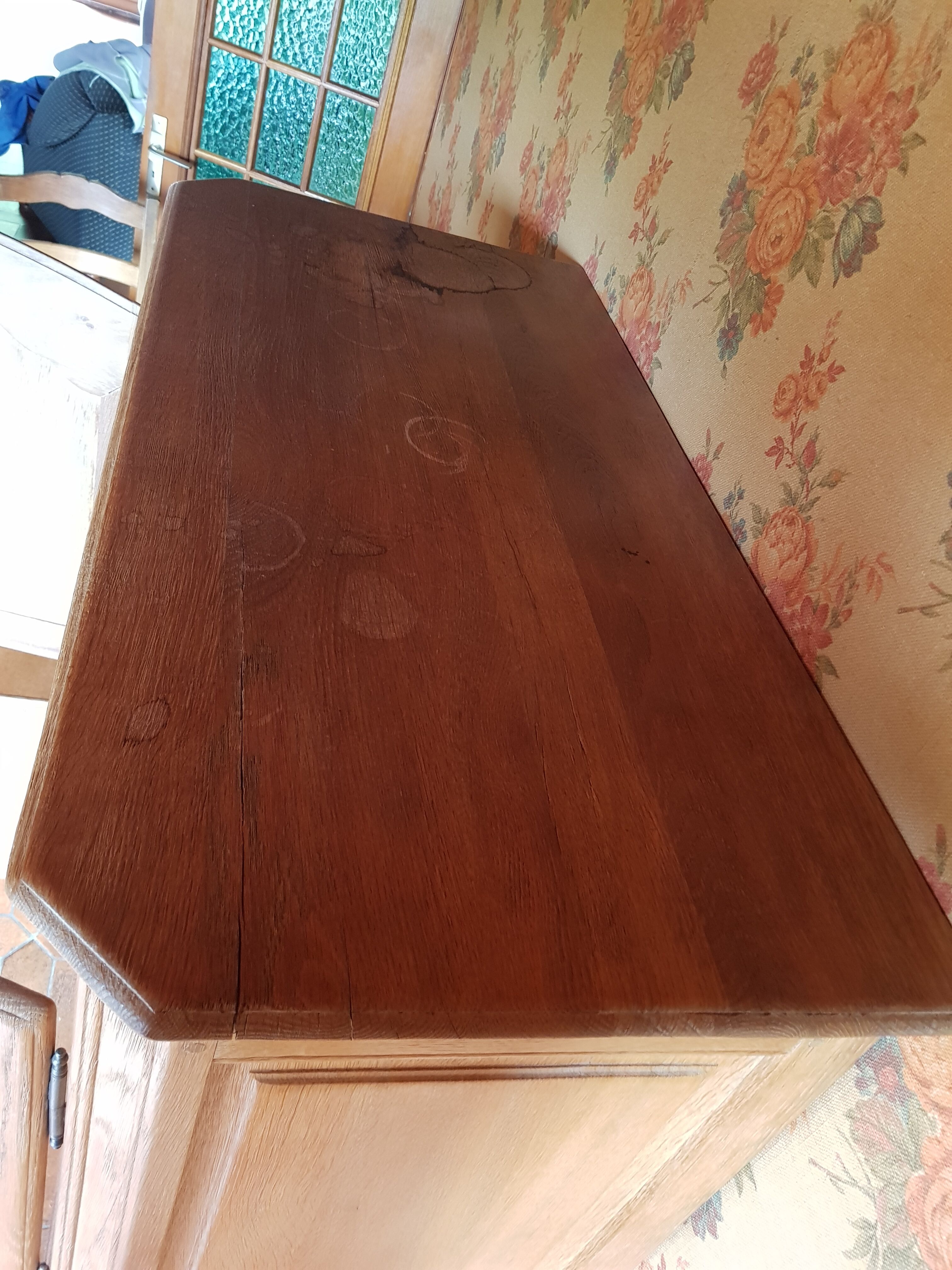 Bahut high raw oak 80s by local carpenter