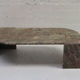 Vintage green and red marble coffee table