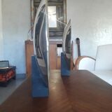 Pierre Disderot wall light pair, in chrome metal, late 70s.