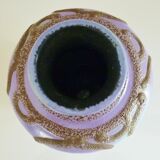 Glazed ceramic vase, abstract shape and decoration, fat lava, vintage 60s/70s