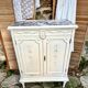 Antique patinated Louis XVI buffet, marble top.