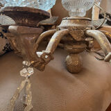 Lustre with patina, pendants and candle holders