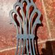 Pretty painted and upholstered bench in green and blue.