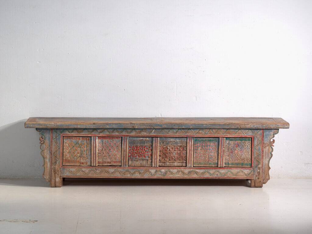 Old carved and polychrome enfilade in fir wood – China, circa 1930