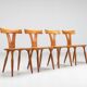 Set of four Scandinavian dining chairs in oak Denmark 1960