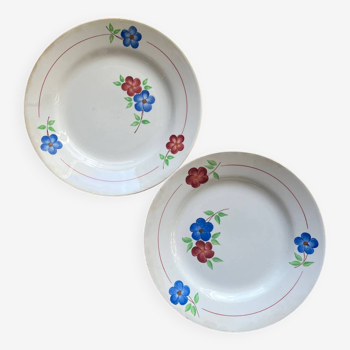 Assiettes plates fleurs