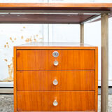 Nickel-plated metal and teak wood desk Italy, 60s