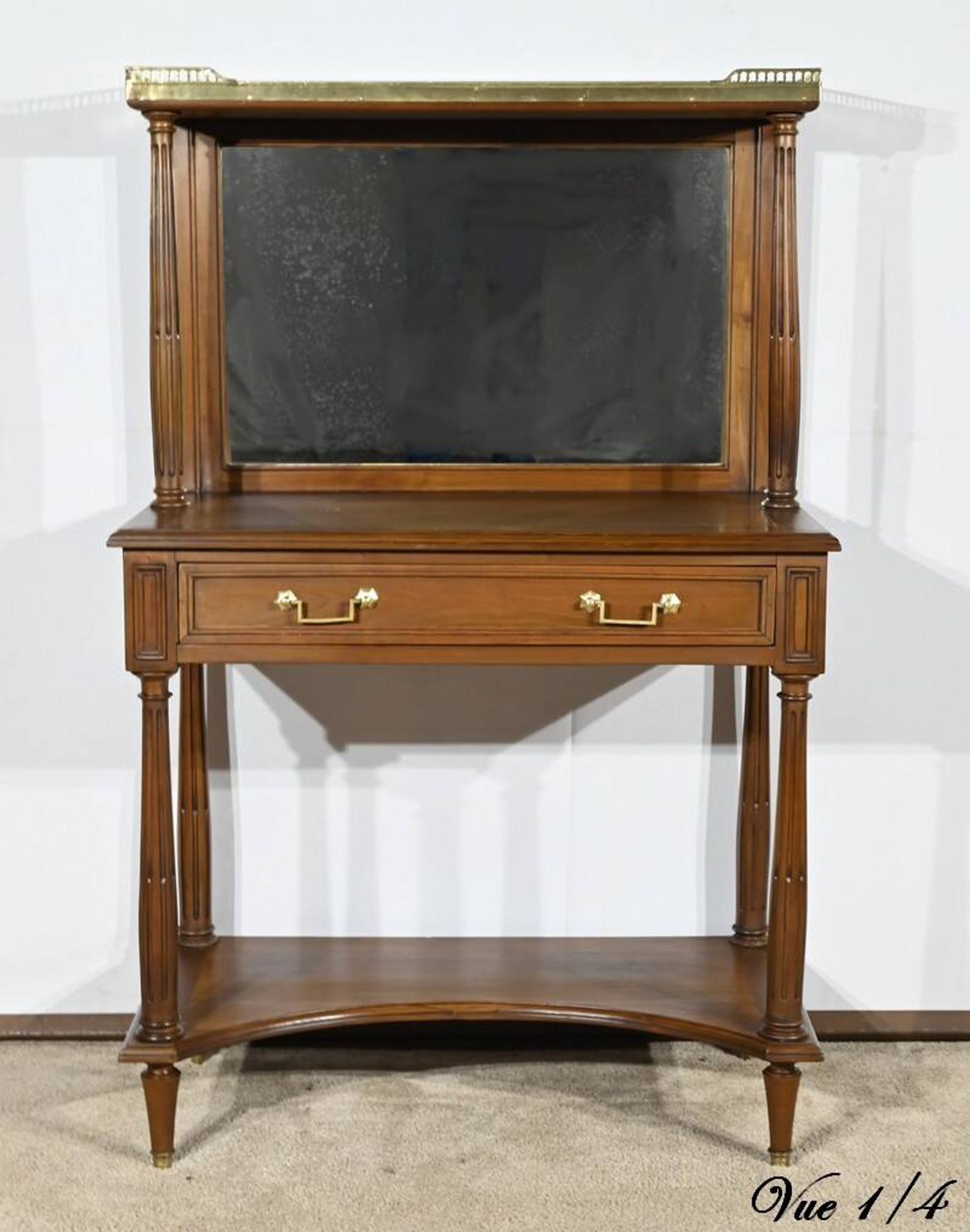 Table console en merisier, style Louis XVI, fin XIXème