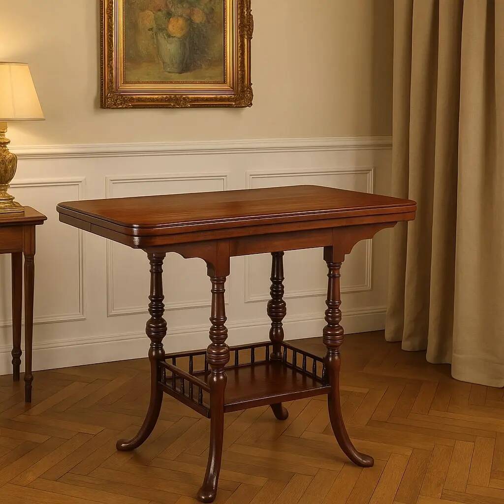 Table basse ancienne victorienne en acajou, Angleterre, XIXe siècle