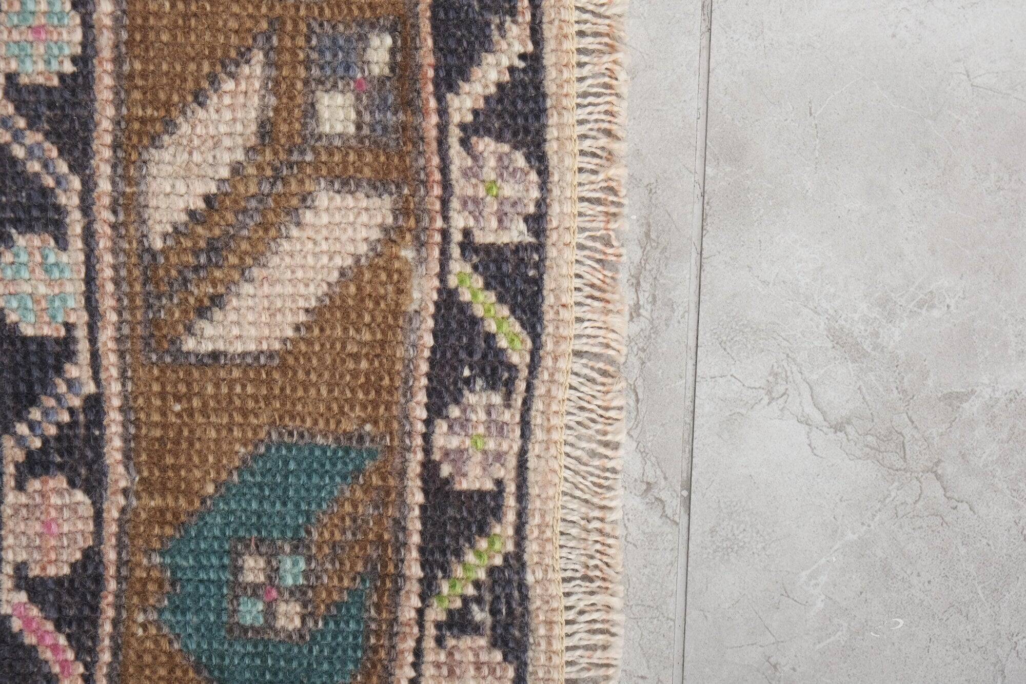 Tapis de couloir turc vintage 90x492 cm