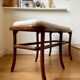 Wooden and beige cotton piano bench