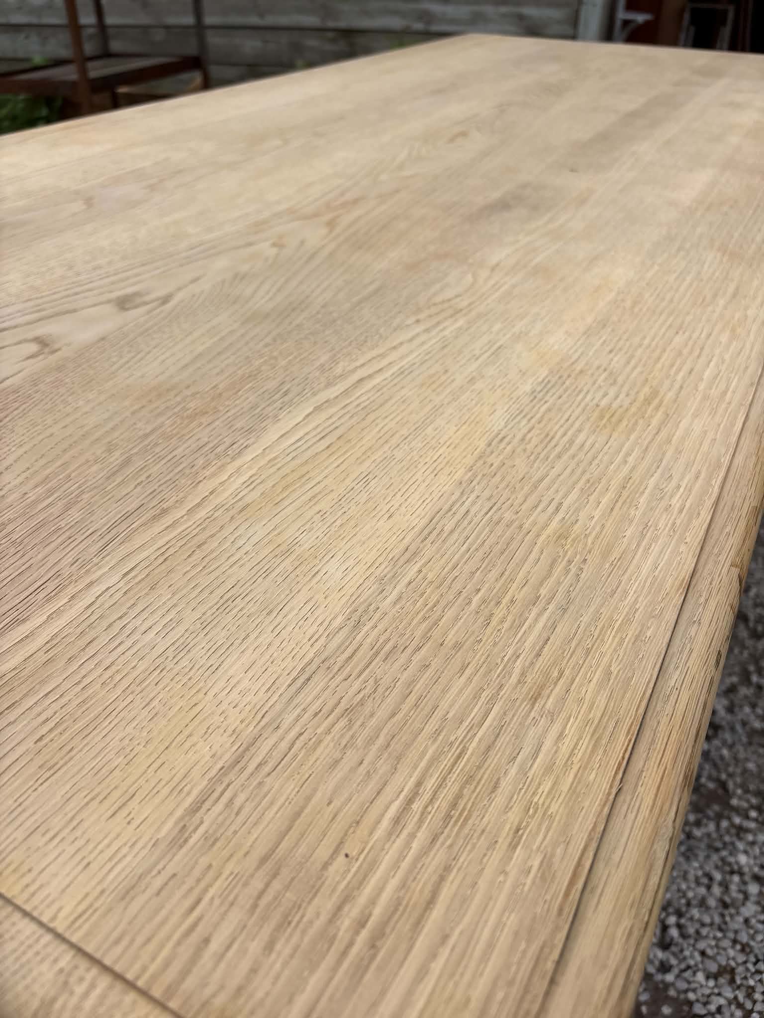 Raw wood dining table