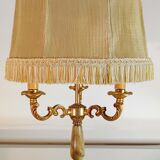 3-burner hot water bottle lamp, gilded bronze & onyx