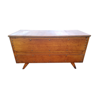 Wooden trunk with compass years 50 feet